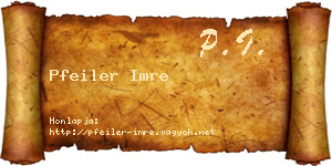 Pfeiler Imre névjegykártya